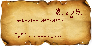 Markovits Ödön névjegykártya